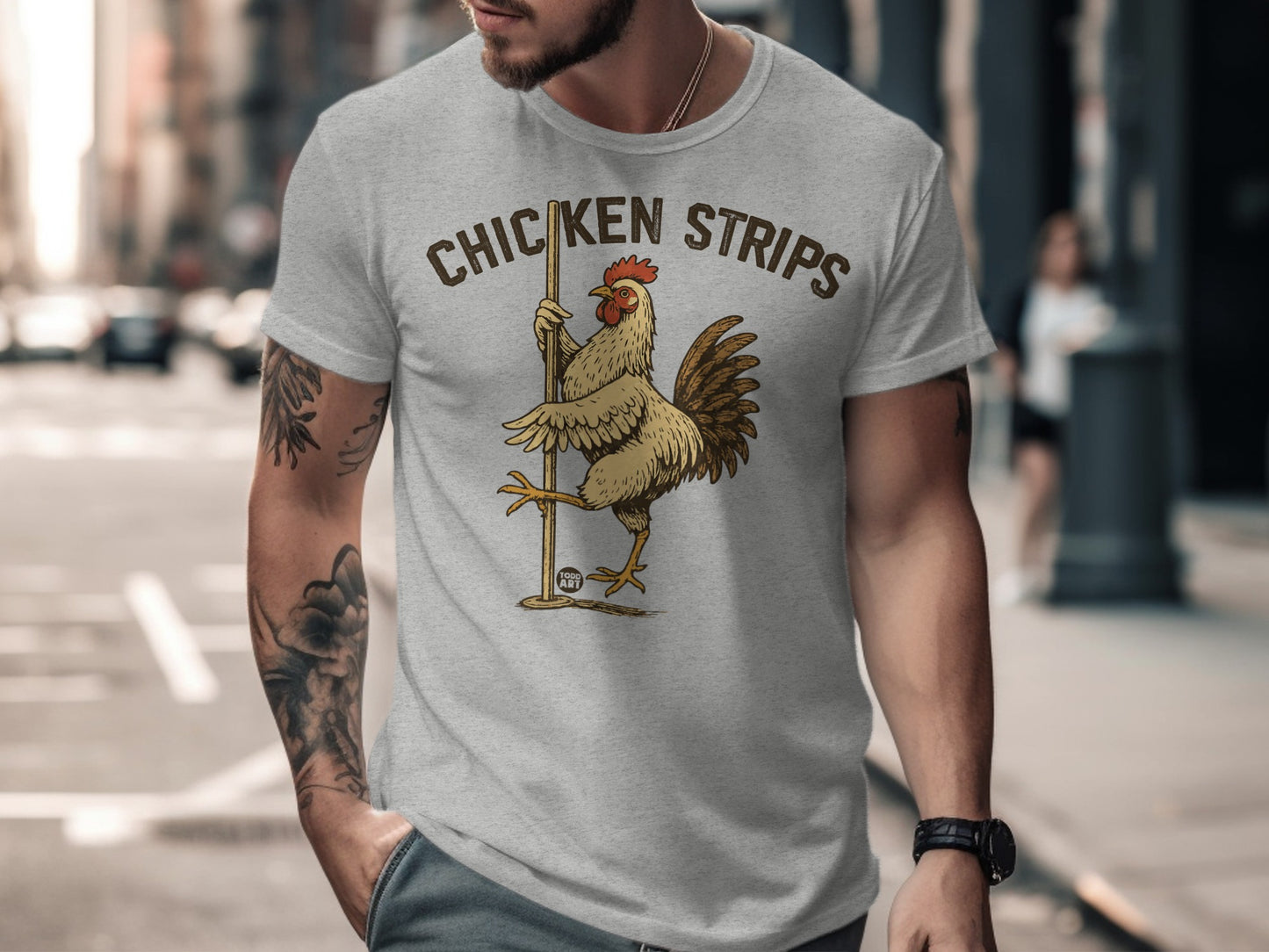 Funny Chicken Strips Graphic Tee Streetwear Shirt