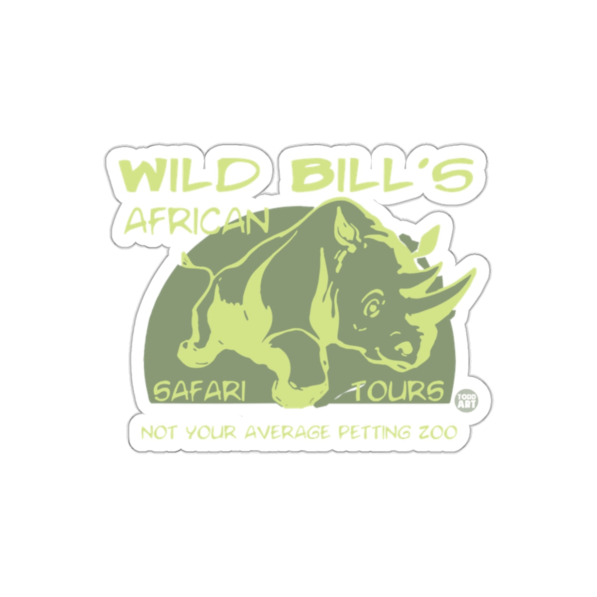 Wild Bill's African Safari Tours Rhino Graphic sticker