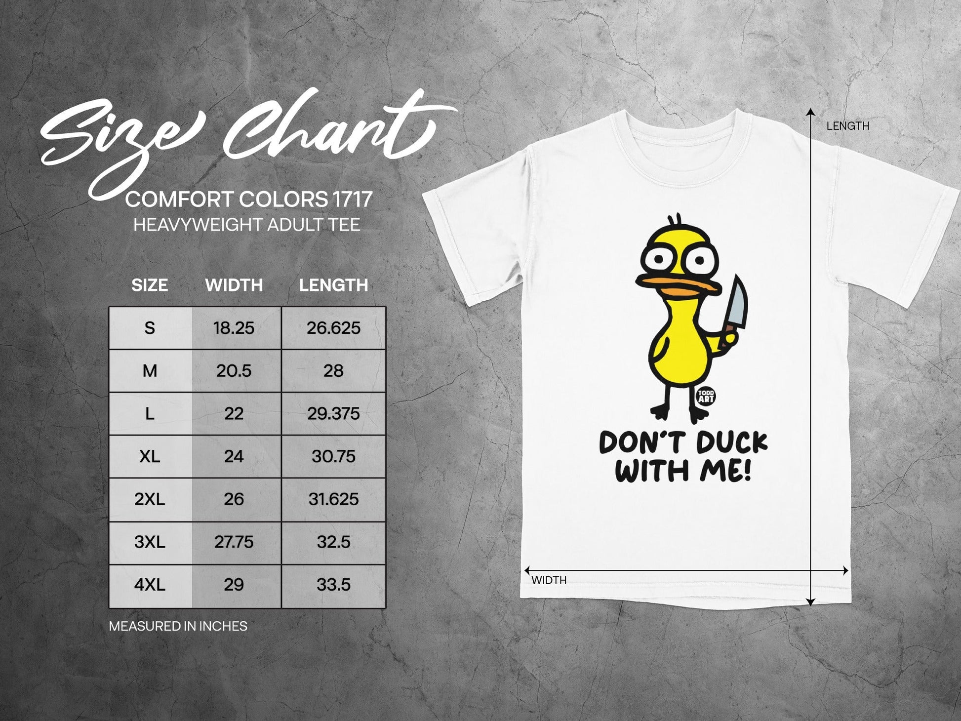 Don't Duck With Me Funny Graphic Heavyweight Adult Tee