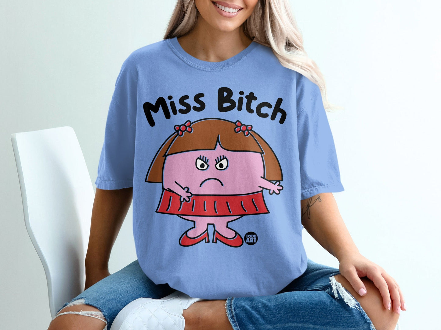 Miss Bitch Graphic Toddler Art T-Shirt for Women