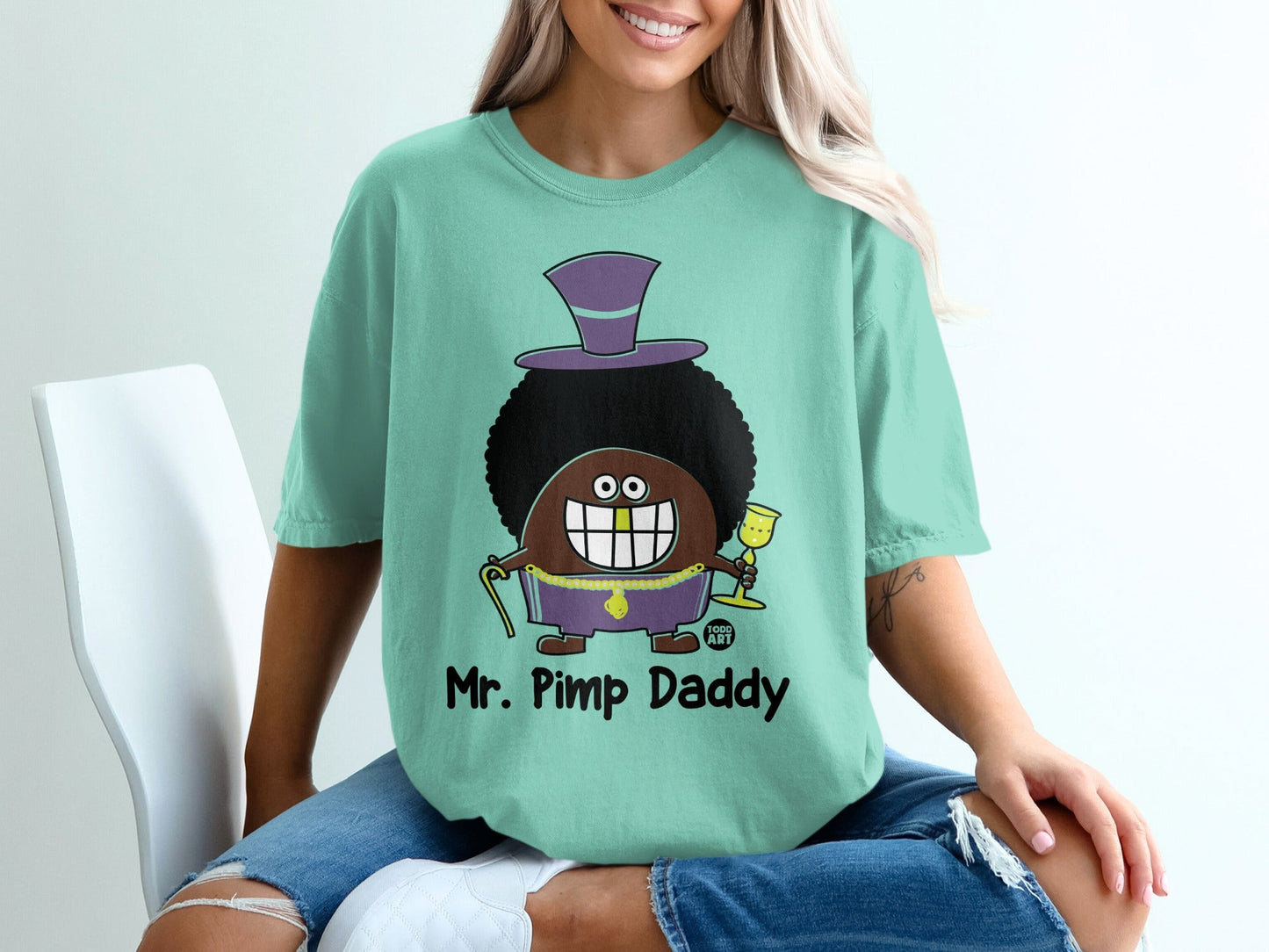 Mr. Pimp Daddy Cartoon Character Graphic T-shirt