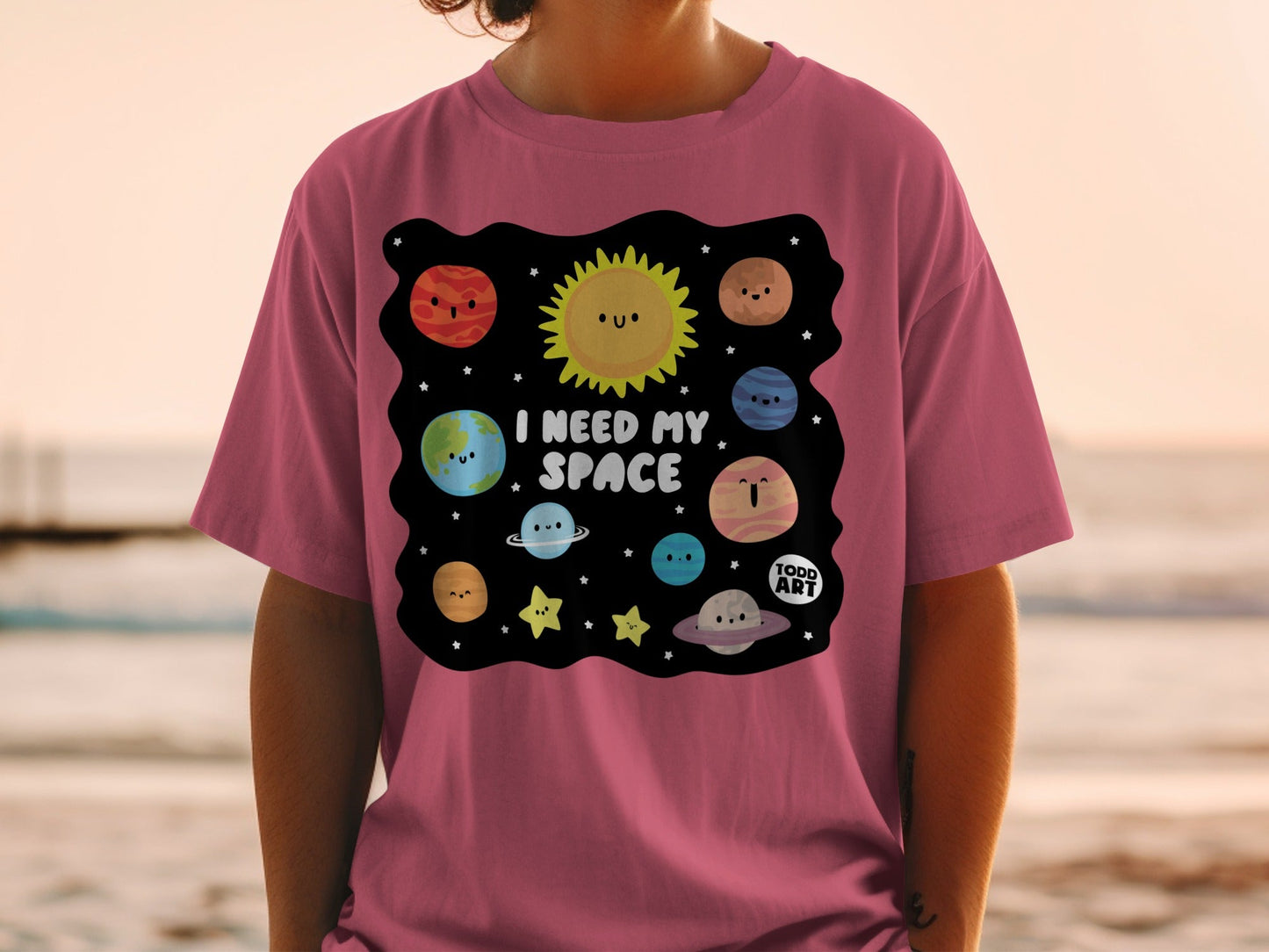 I Need My Space Cute Planet Design Todd Art T-Shirt