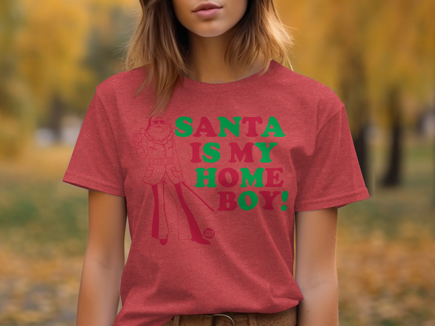 Santa Is My Home Boy Tee for Festive Holiday Fun