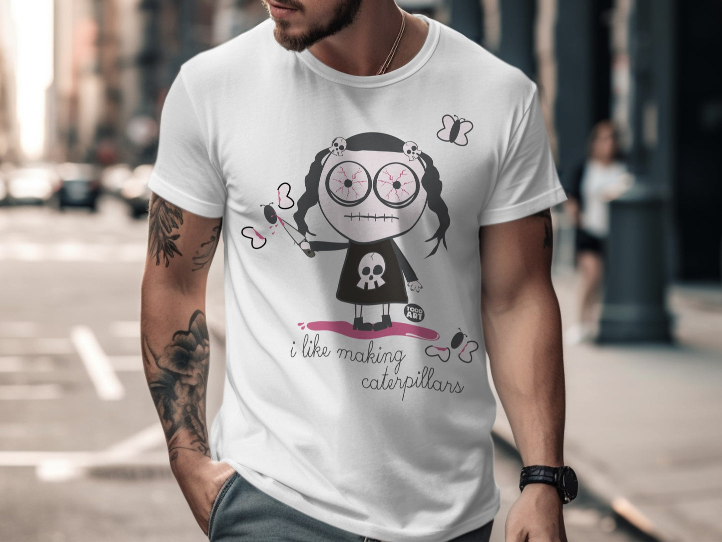 I like making caterpillars printed tee product