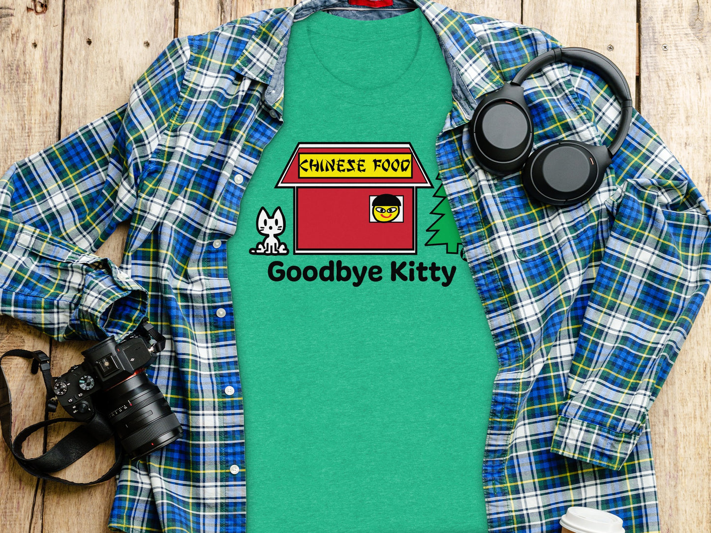 Goodbye Kitty Funny Graphic Tee Shirt for Casual Wear