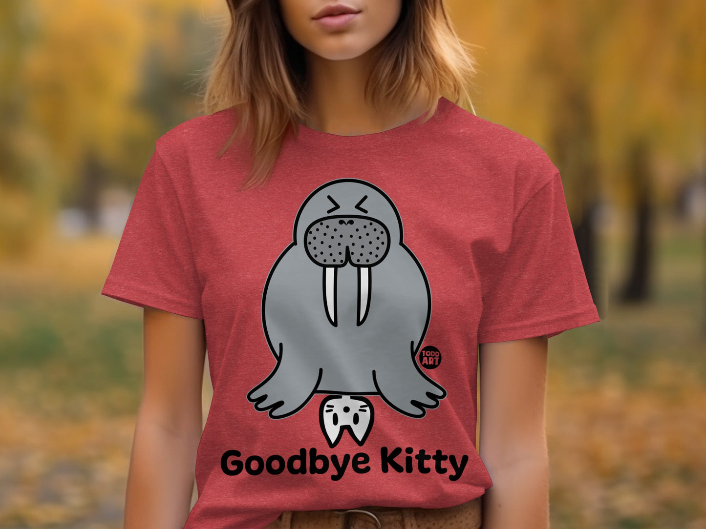 Humorous Goodbye Kitty Graphic Tee