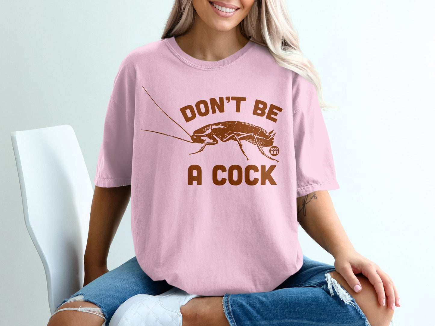 Funny 'Don't Be a Cock' Pink Graphic T-Shirt