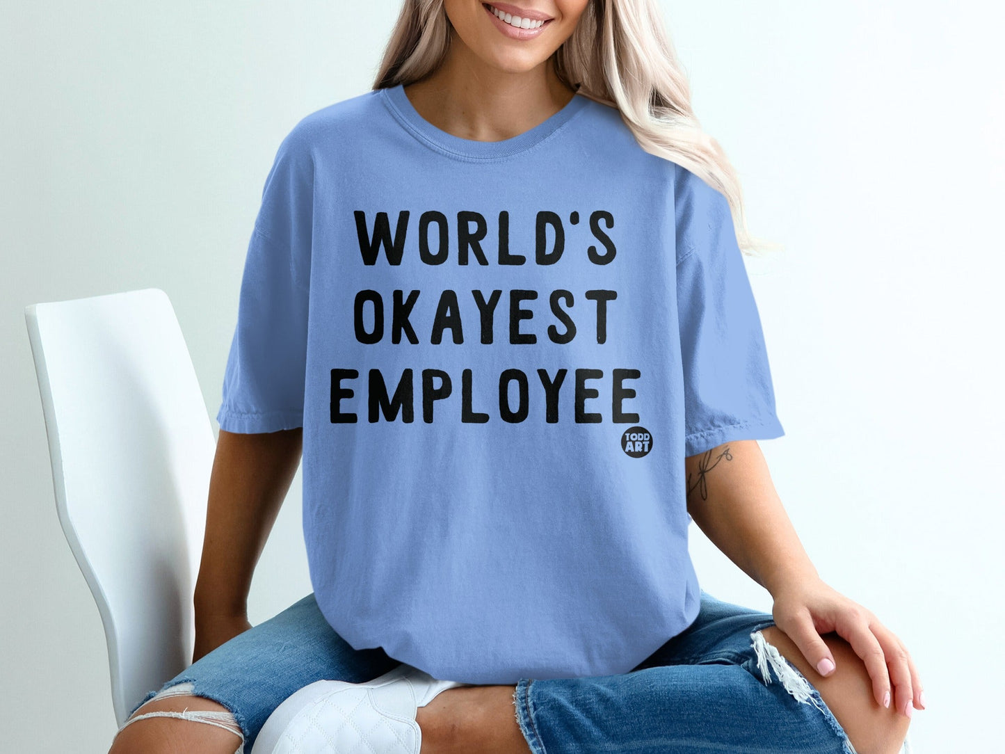World's Okayest Employee Graphic Tee Shirt