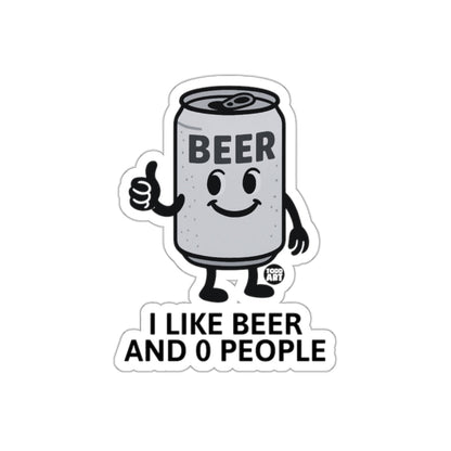I Like Beer and 0 People Sticker Funny Beer Lover