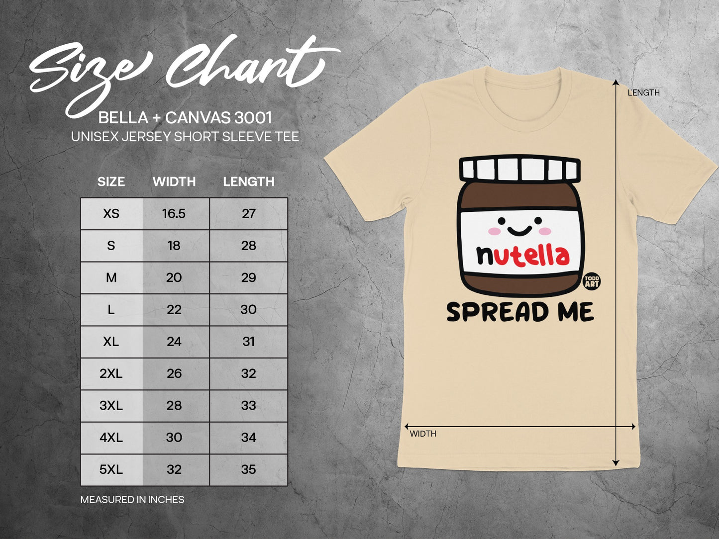 Nutella Spread Me Unisex Jersey Short Sleeve Tee Shirt