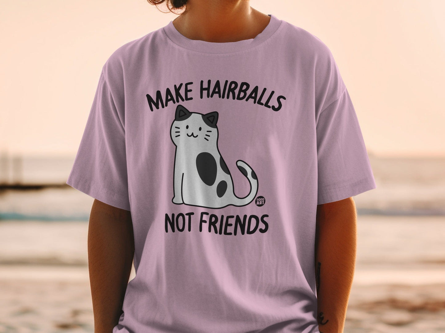 Make Hairballs Not Friends Cat Graphic T-Shirt
