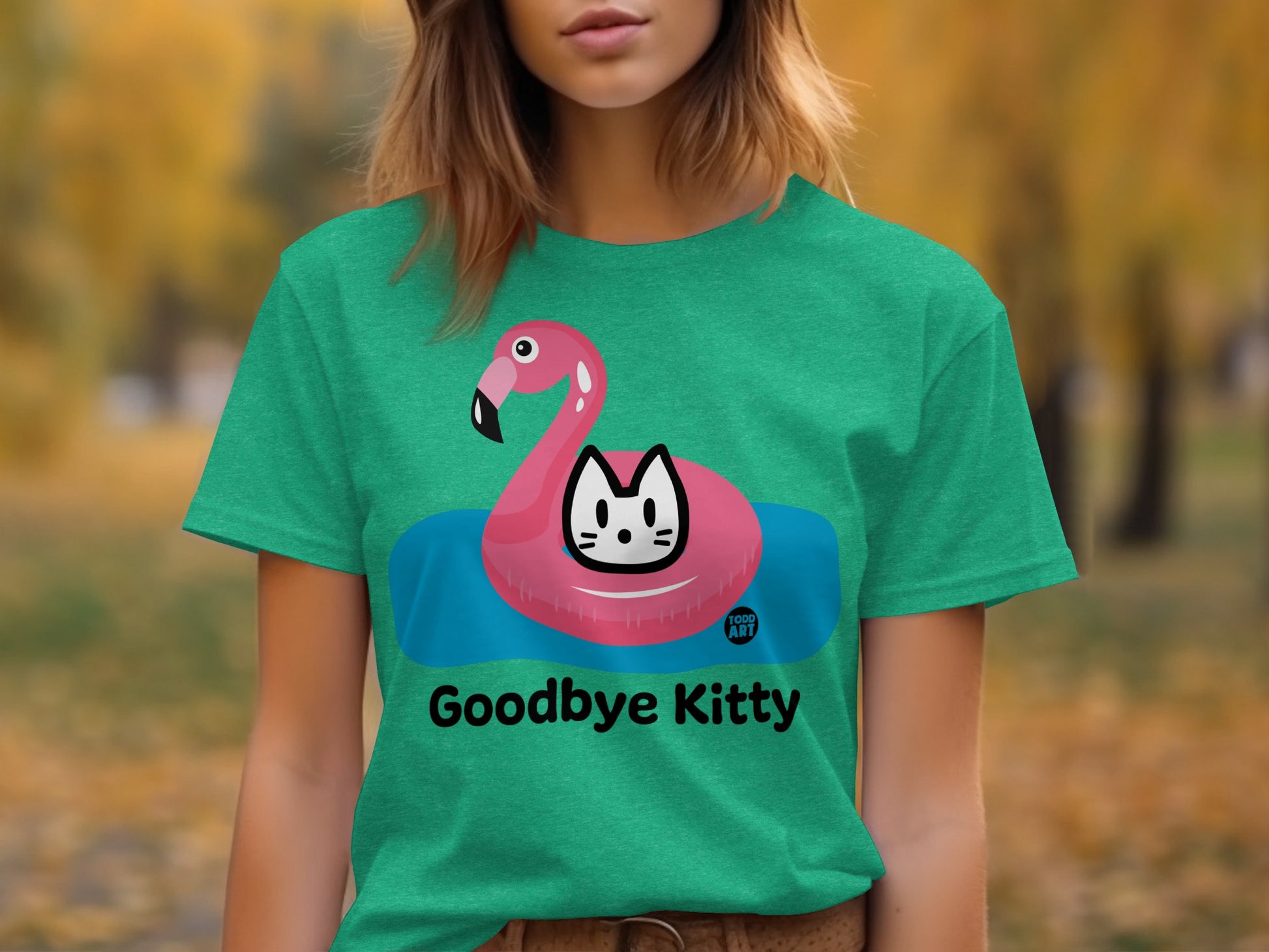 Goodbye Kitty Flamingo Inflatable Graphic Tee