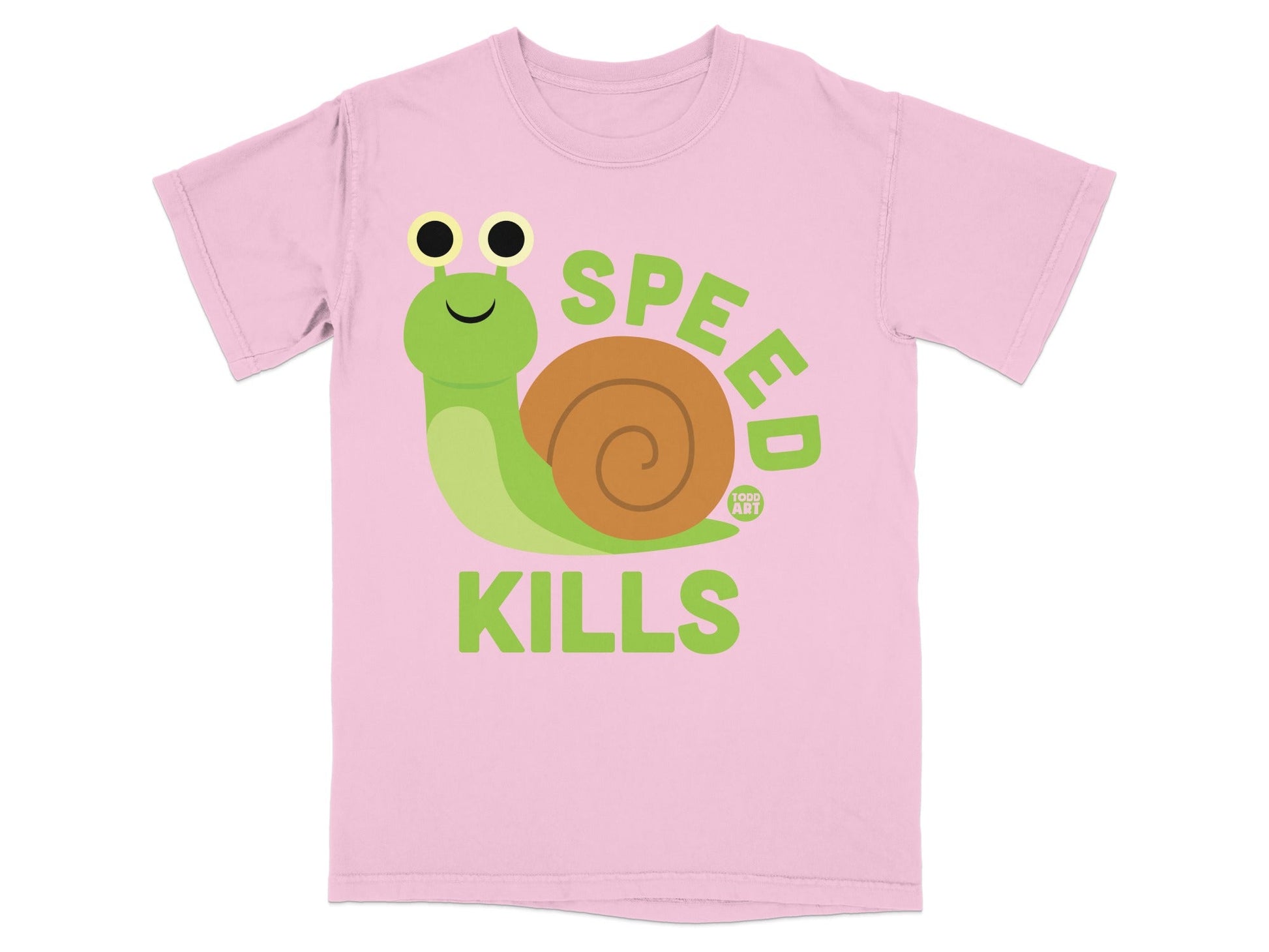 Speed Kills Snail Graphic Pink T-shirt
