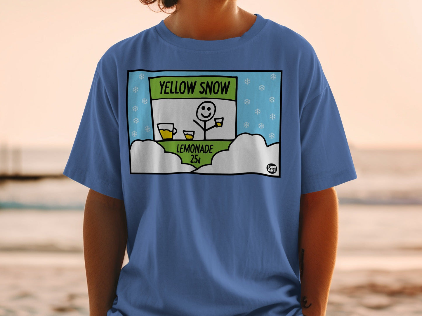 Yellow Snow Lemonade 25¢ Cartoon Graphic T-Shirt