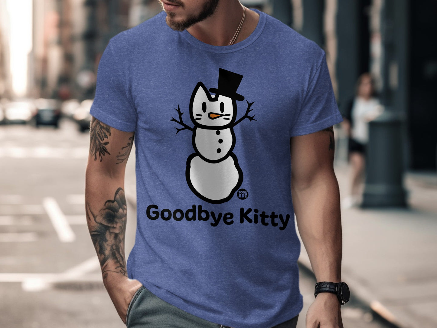Goodbye Kitty Snowman T-Shirt for Winter Fashion