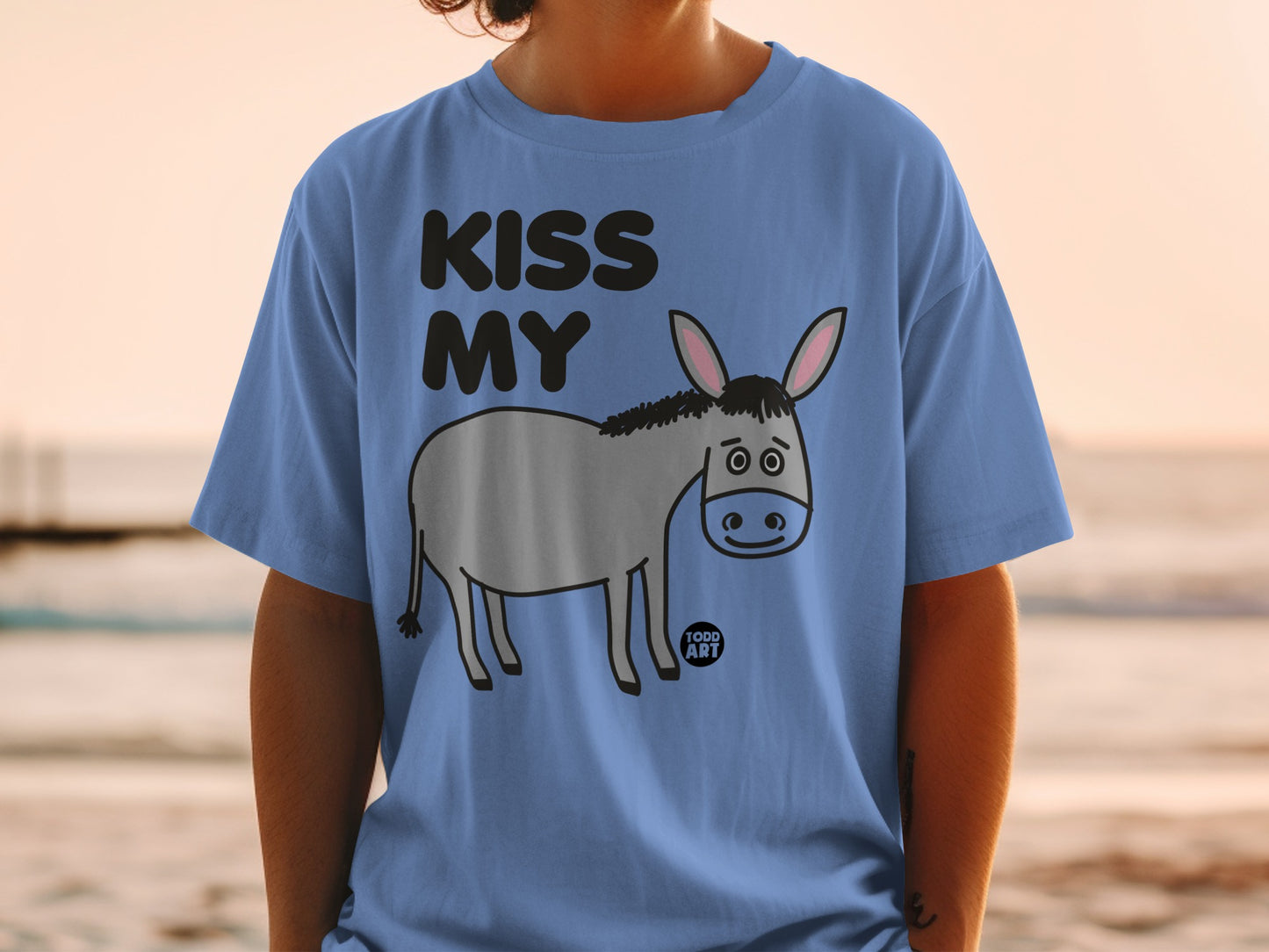 Kiss My Donkey Funny Graphic Tee for Casual Wear