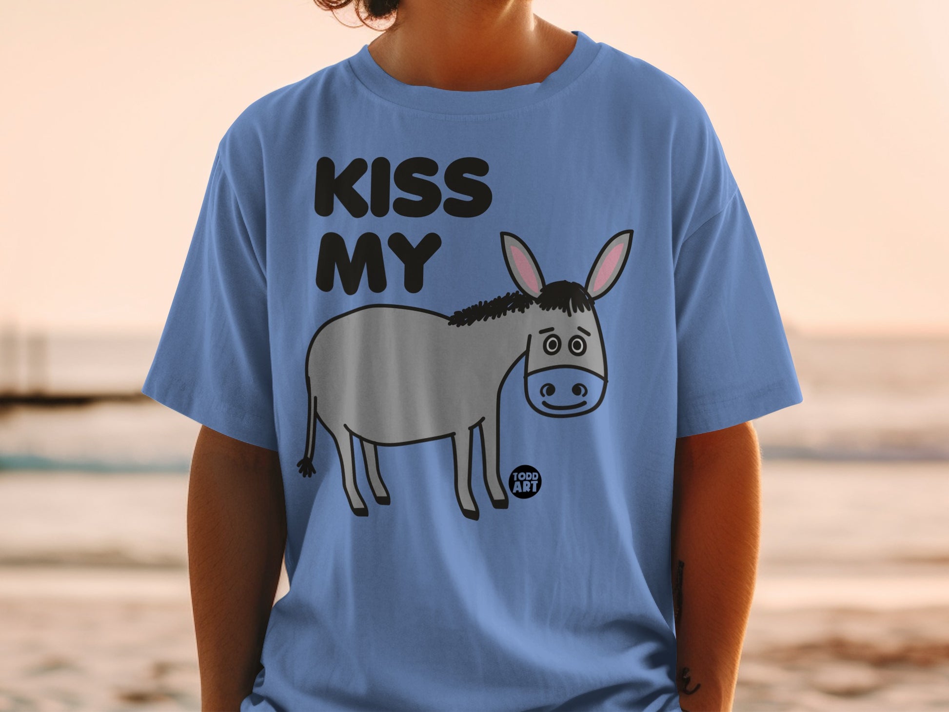 Kiss My Donkey Funny Graphic Tee for Casual Wear