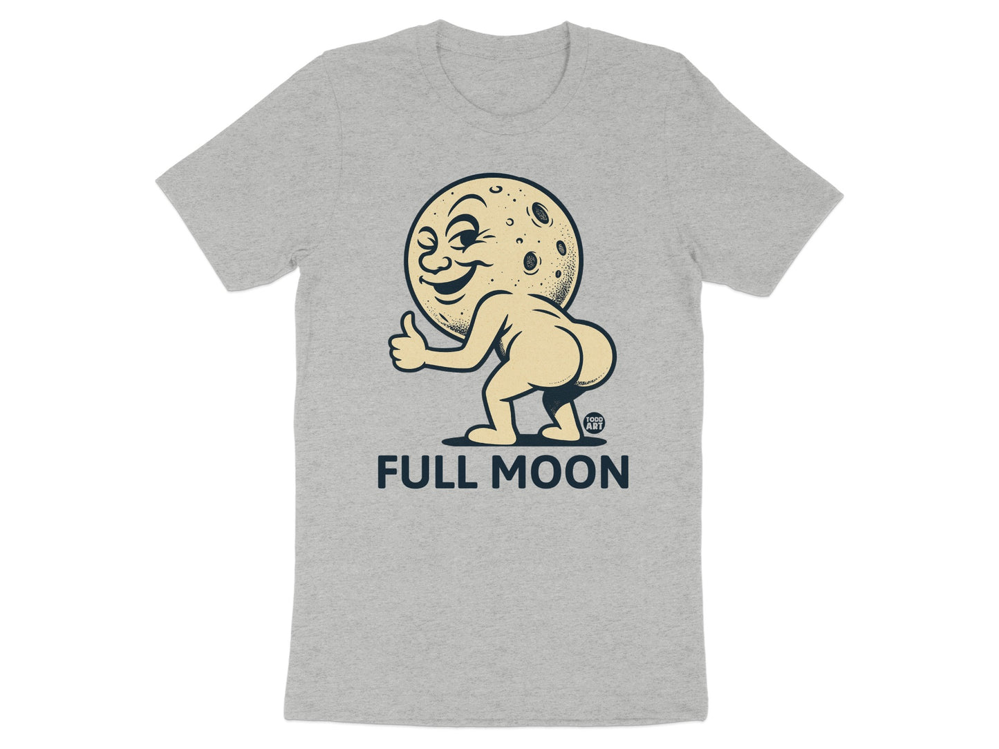 FULL MOON Graphic Tee Funny Cartoon Character Shirt