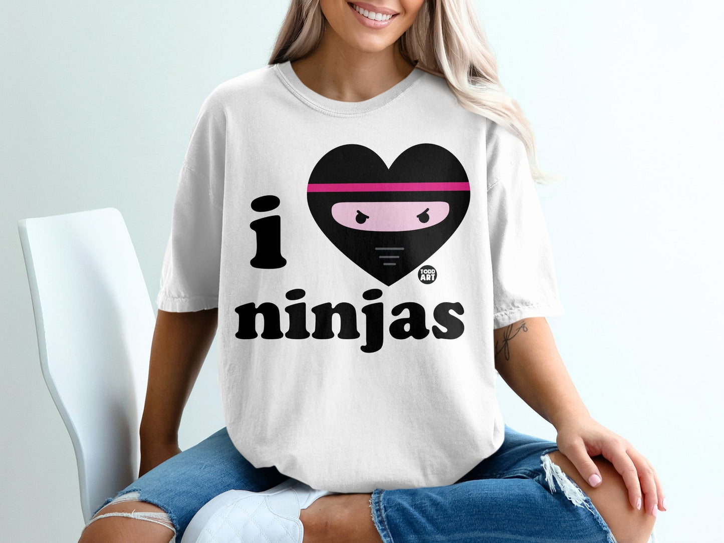 I Love Ninjas Graphic Printed T-Shirt for Enthusiasts