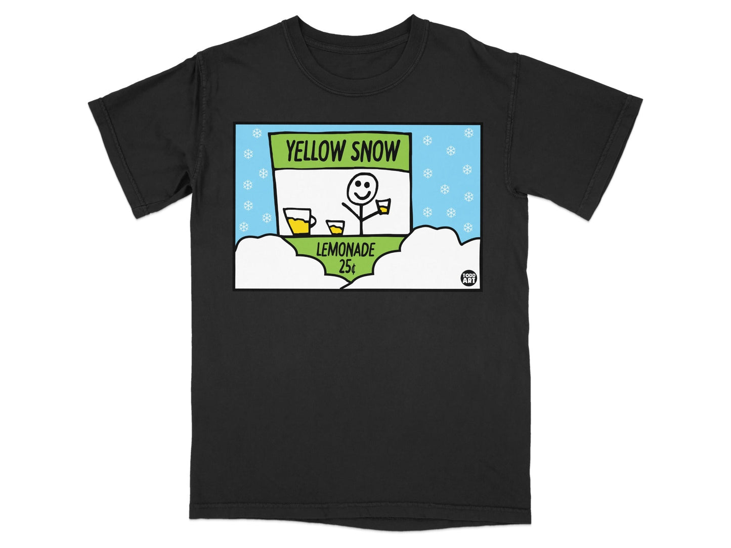 Yellow Snow Lemonade 25¢ Design Graphic T-shirt