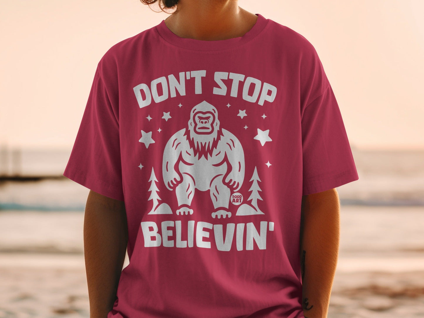 Don't Stop Believin' Sasquatch Graphic T-Shirt