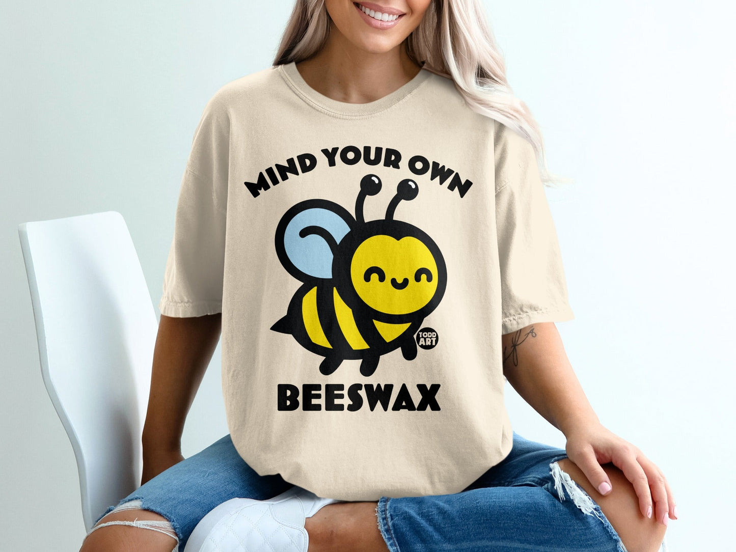 Mind Your Own Beeswax Cute Cartoon Bee T-Shirt