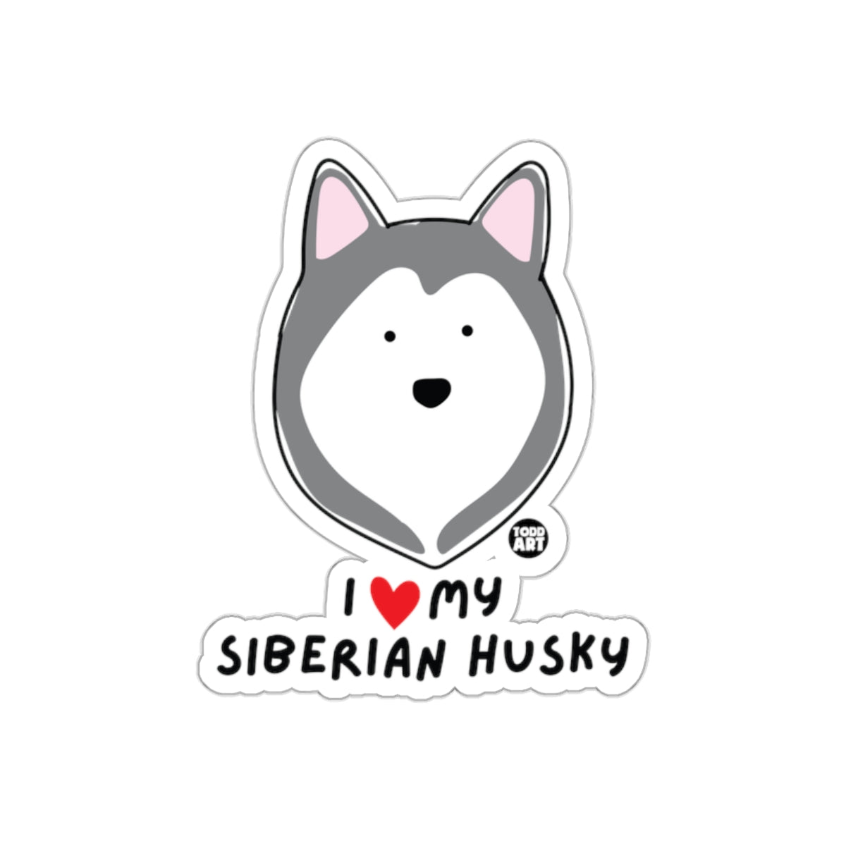 I Love My Siberian Husky Cute Dog Sticker