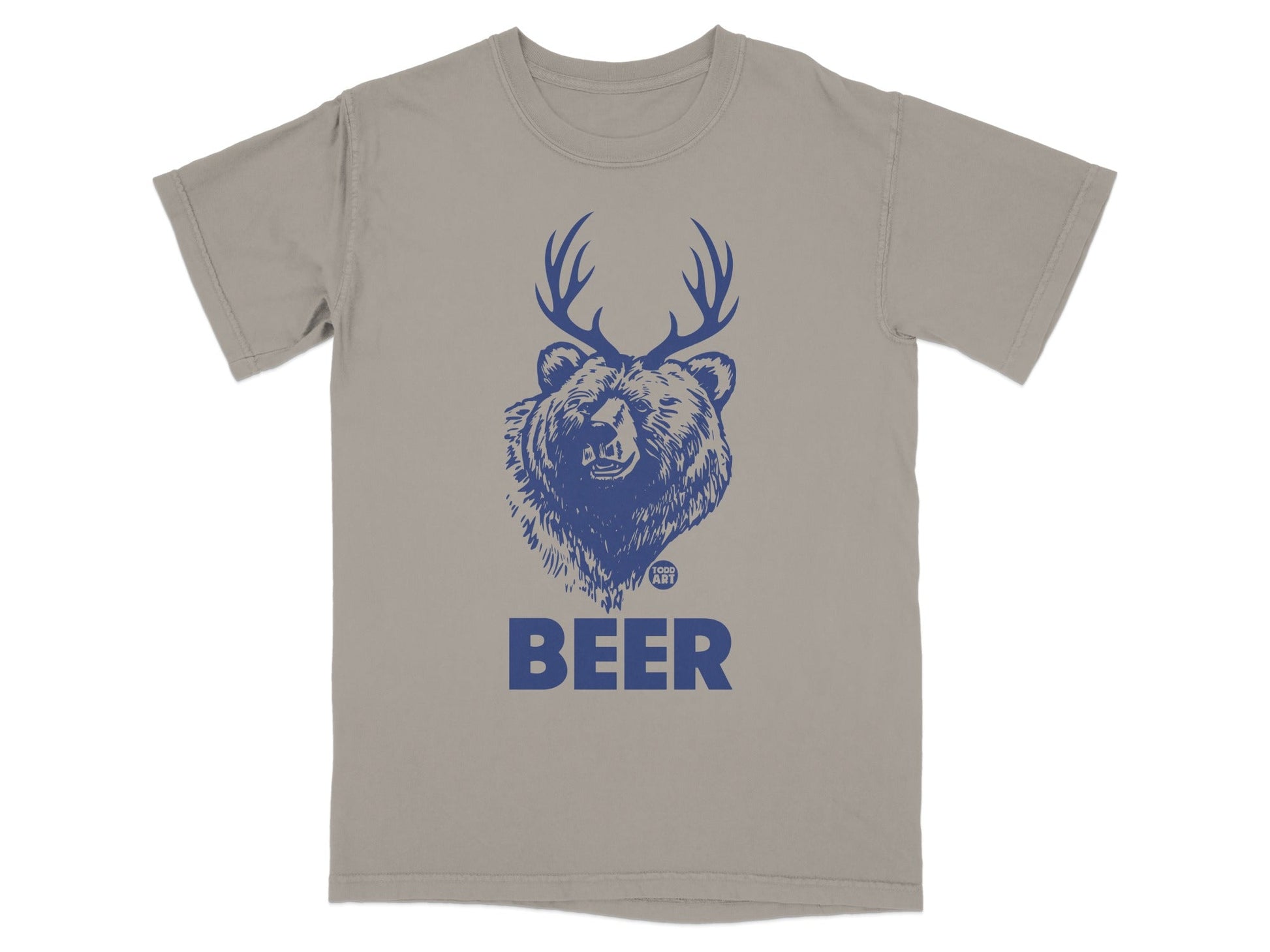 Bear with Antlers Design Beer T-shirt