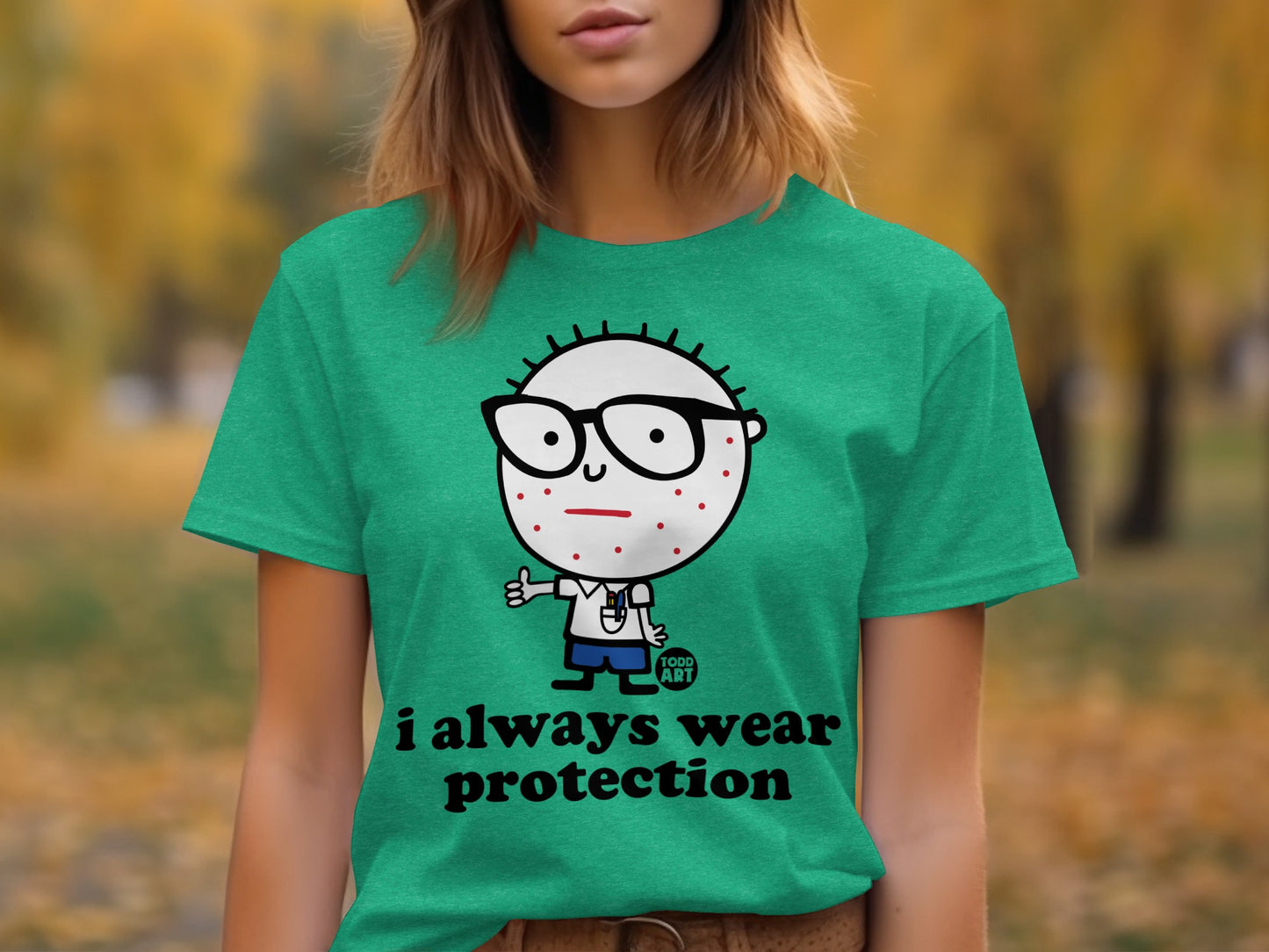 Funny Nerd Cartoon Graphic T-shirt with Humorous Quote