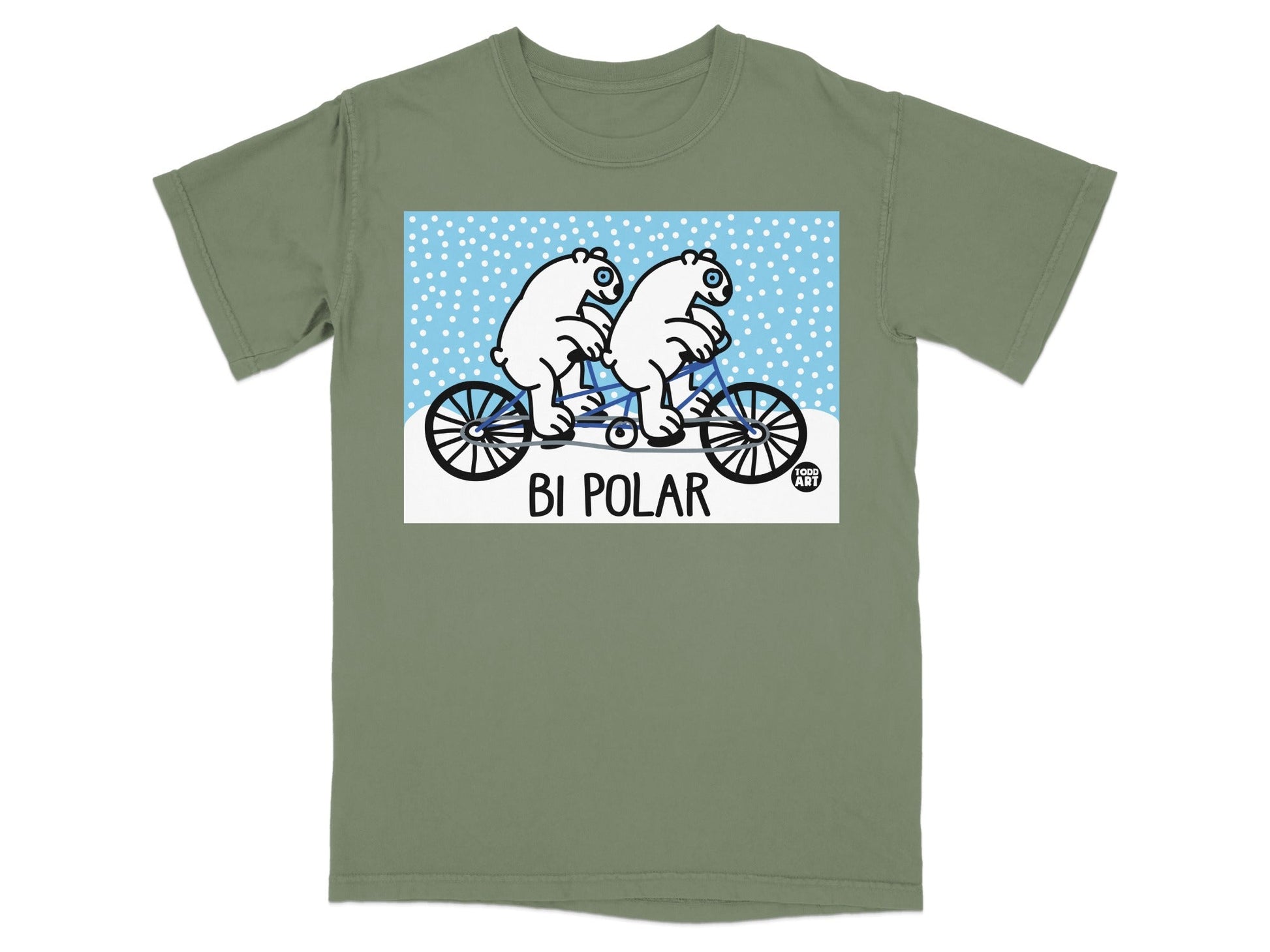 Funny Bi Polar Bear Tandem Bicycle Adventure T-Shirt