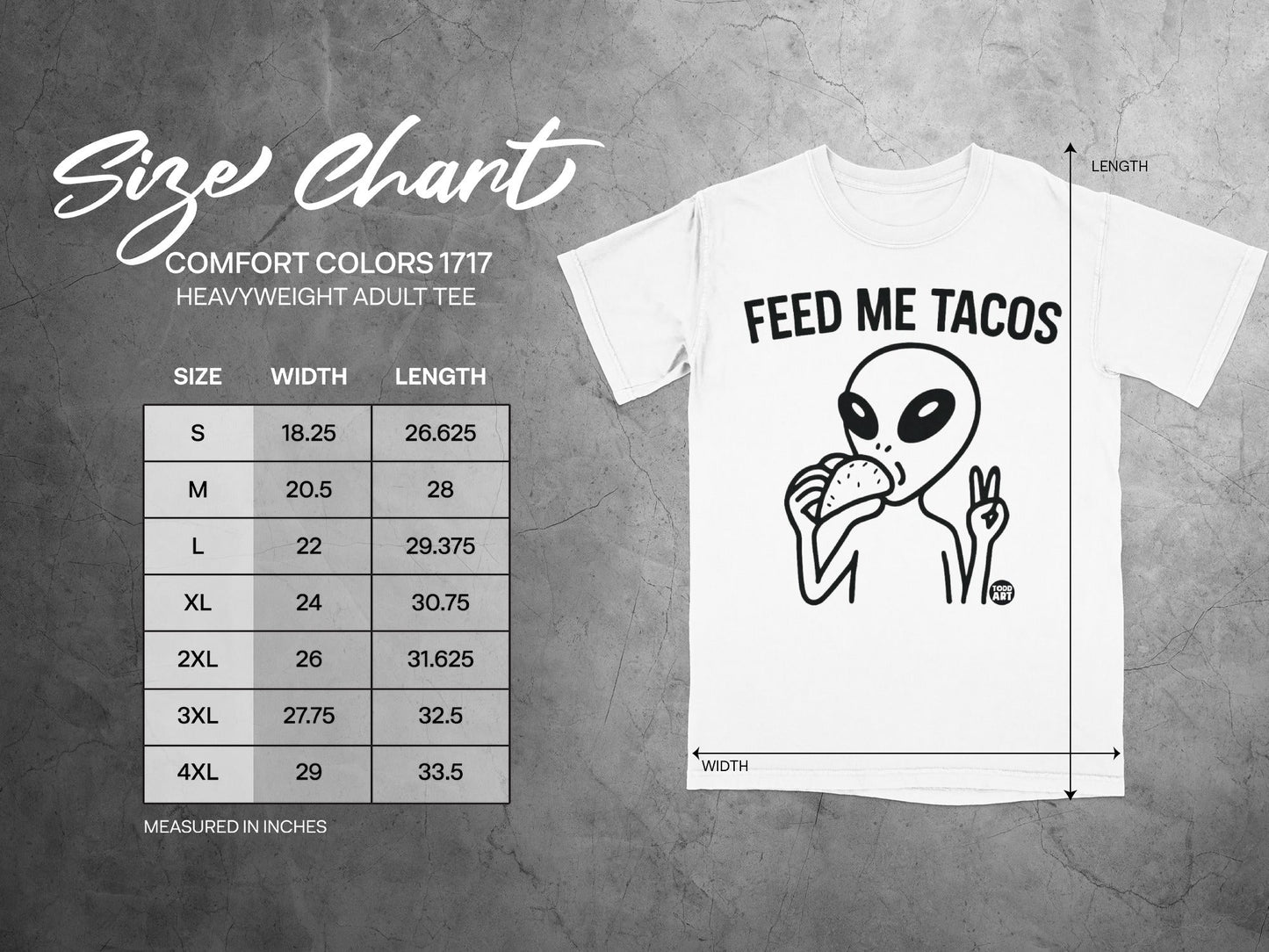 Alien Eating Tacos Feed Me Tacos T-Shirt Graphic Tee
