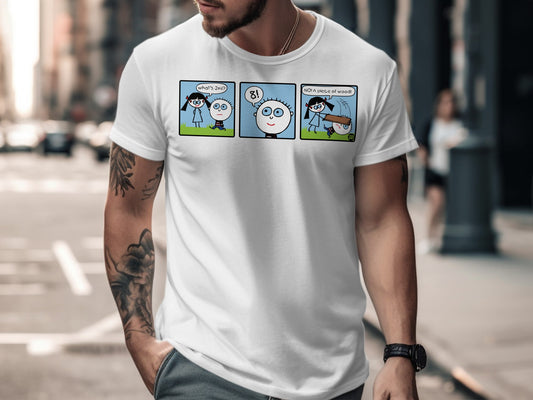 Funny Cartoon Comic Strip White Graphic T-shirt