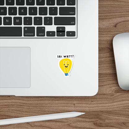 Say Watt? Light Bulb Sticker Fun Design