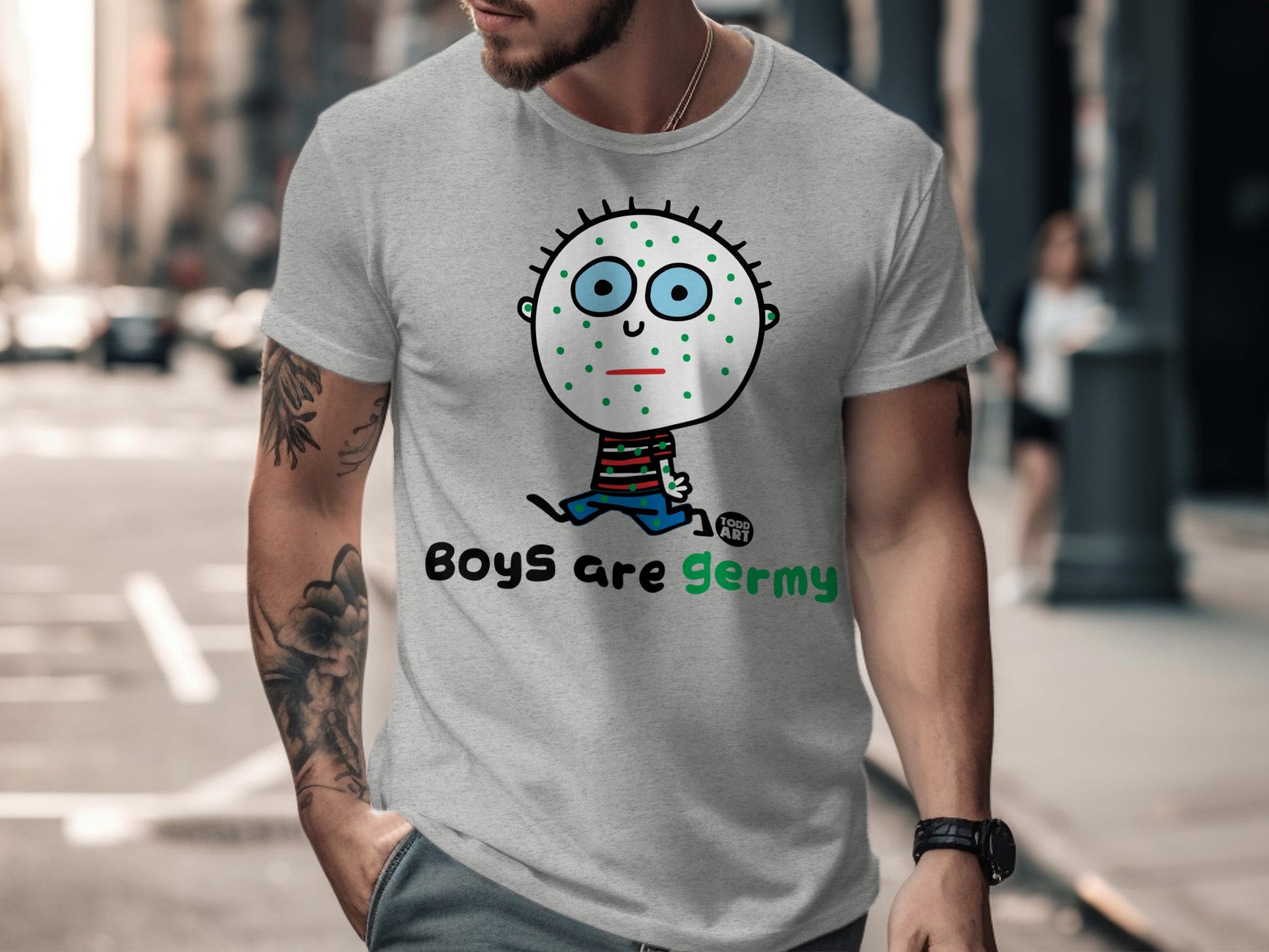 Boys Are Germy Funny Graphic T-Shirt for Casual Wear