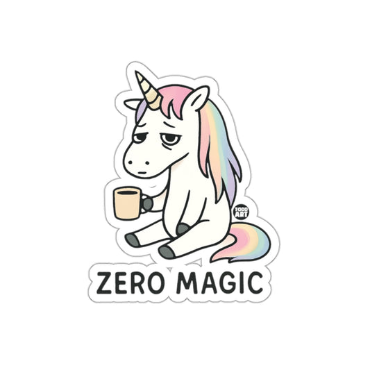 ZERO MAGIC Depressed Unicorn Drinking Coffee Sticker