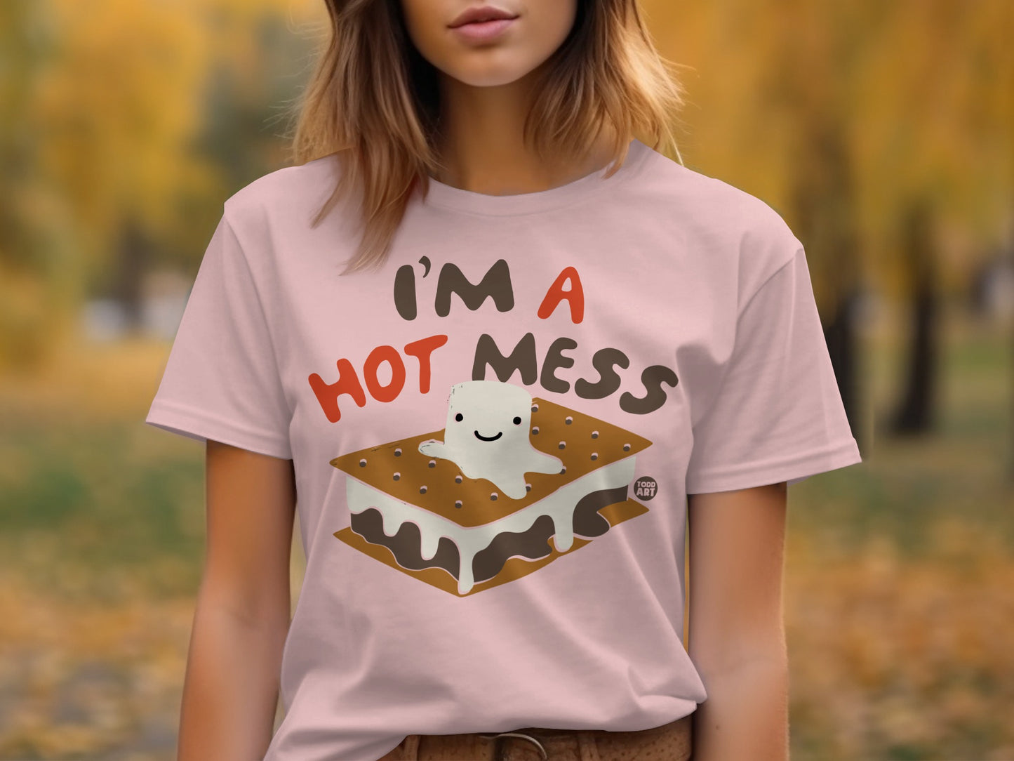 I'm a Hot Mess Graphic Tee with Cute S'mores Design