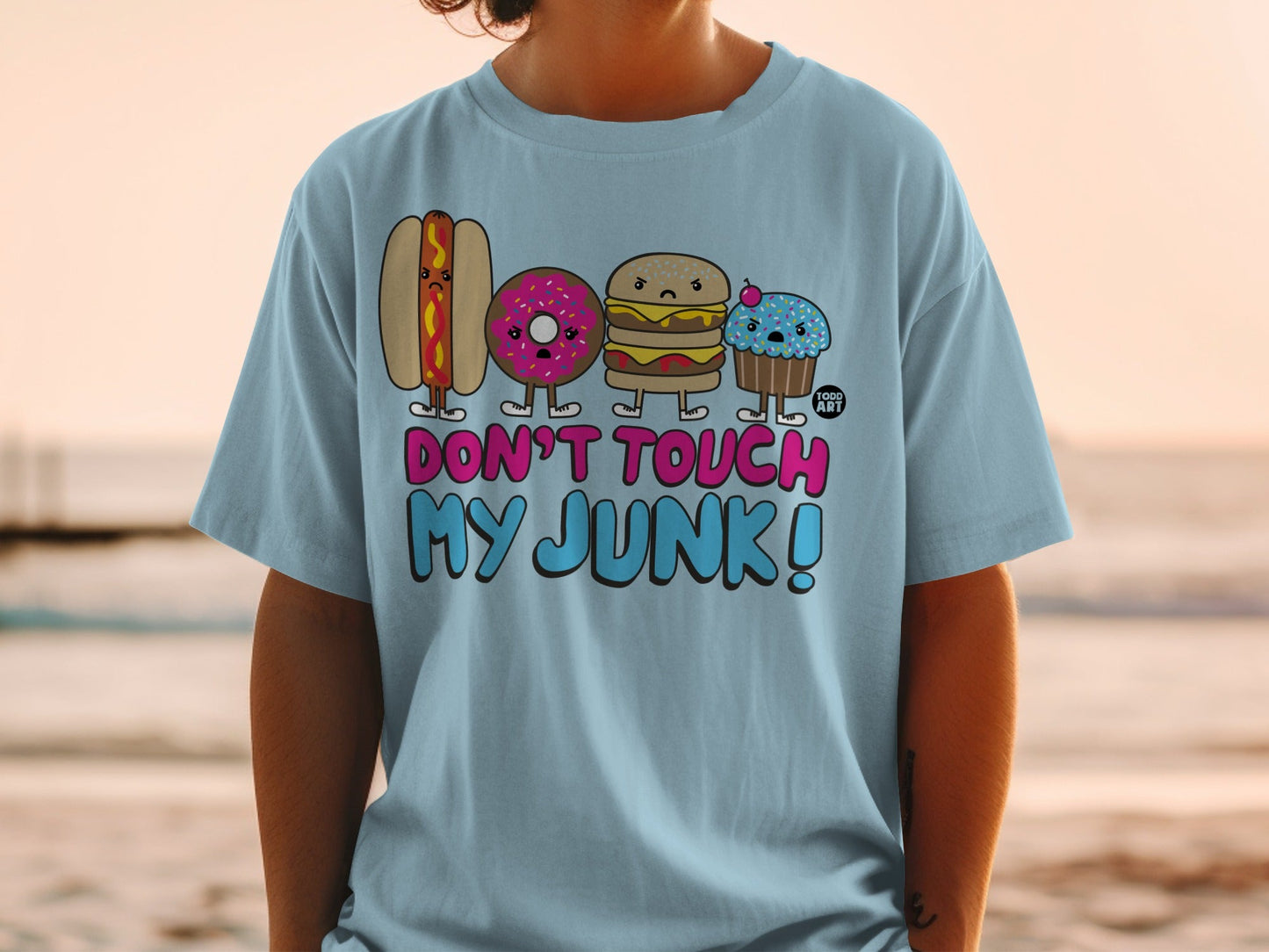 Don't Touch My Junk Humorous Food Characters T-Shirt