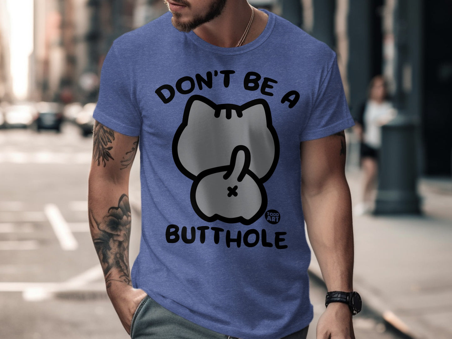 Don't Be A Butthole Cat Graphic T-Shirt product