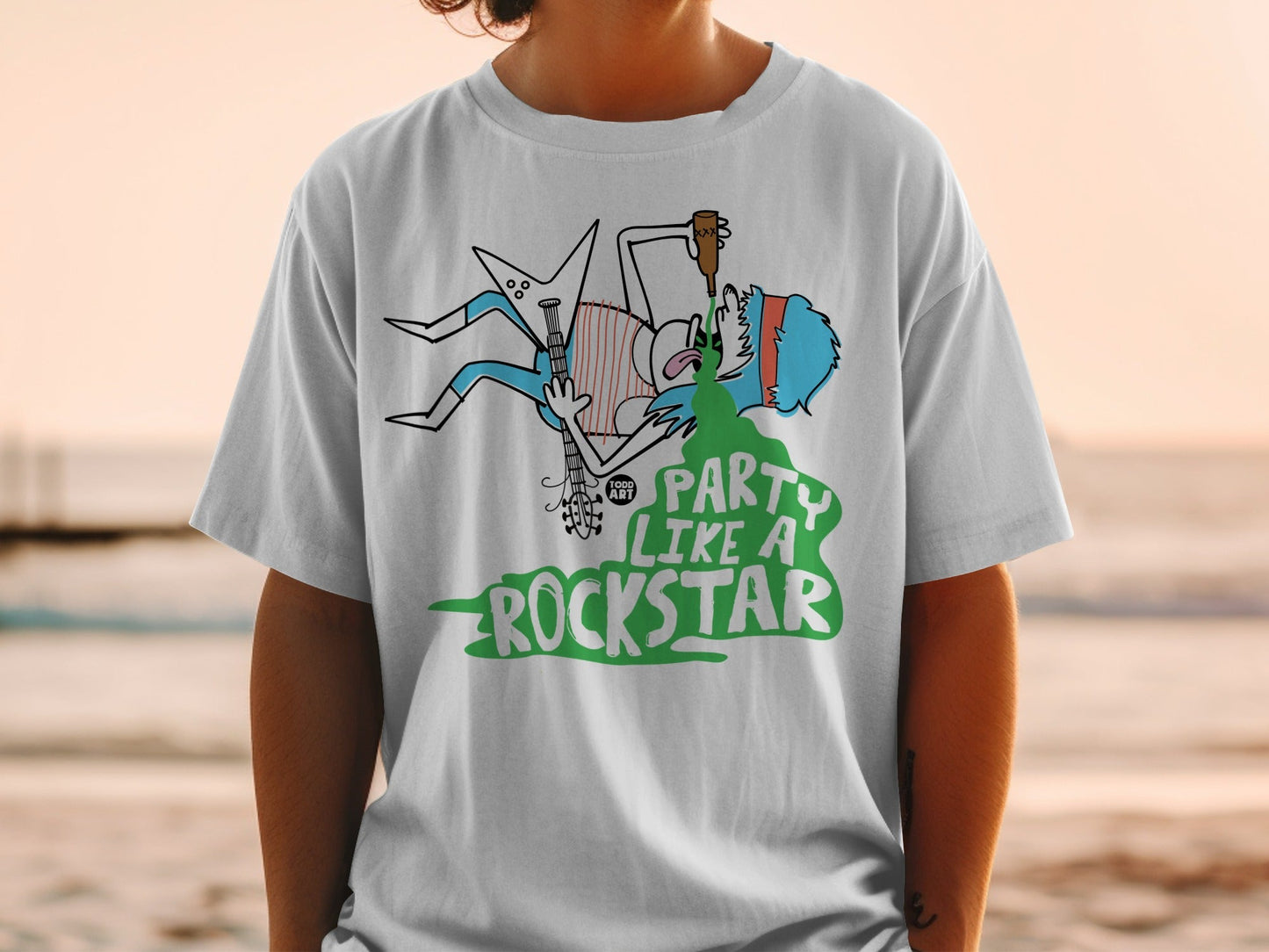 Party Like A Rockstar Design T-Shirt for Music Lovers
