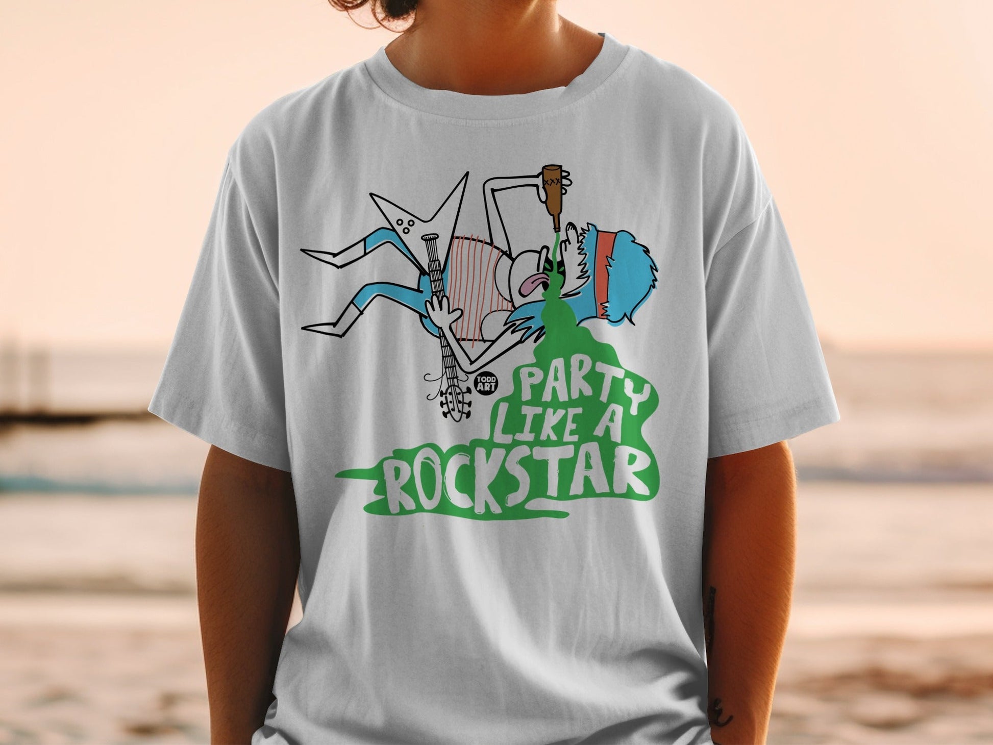 Party Like A Rockstar Design T-Shirt for Music Lovers