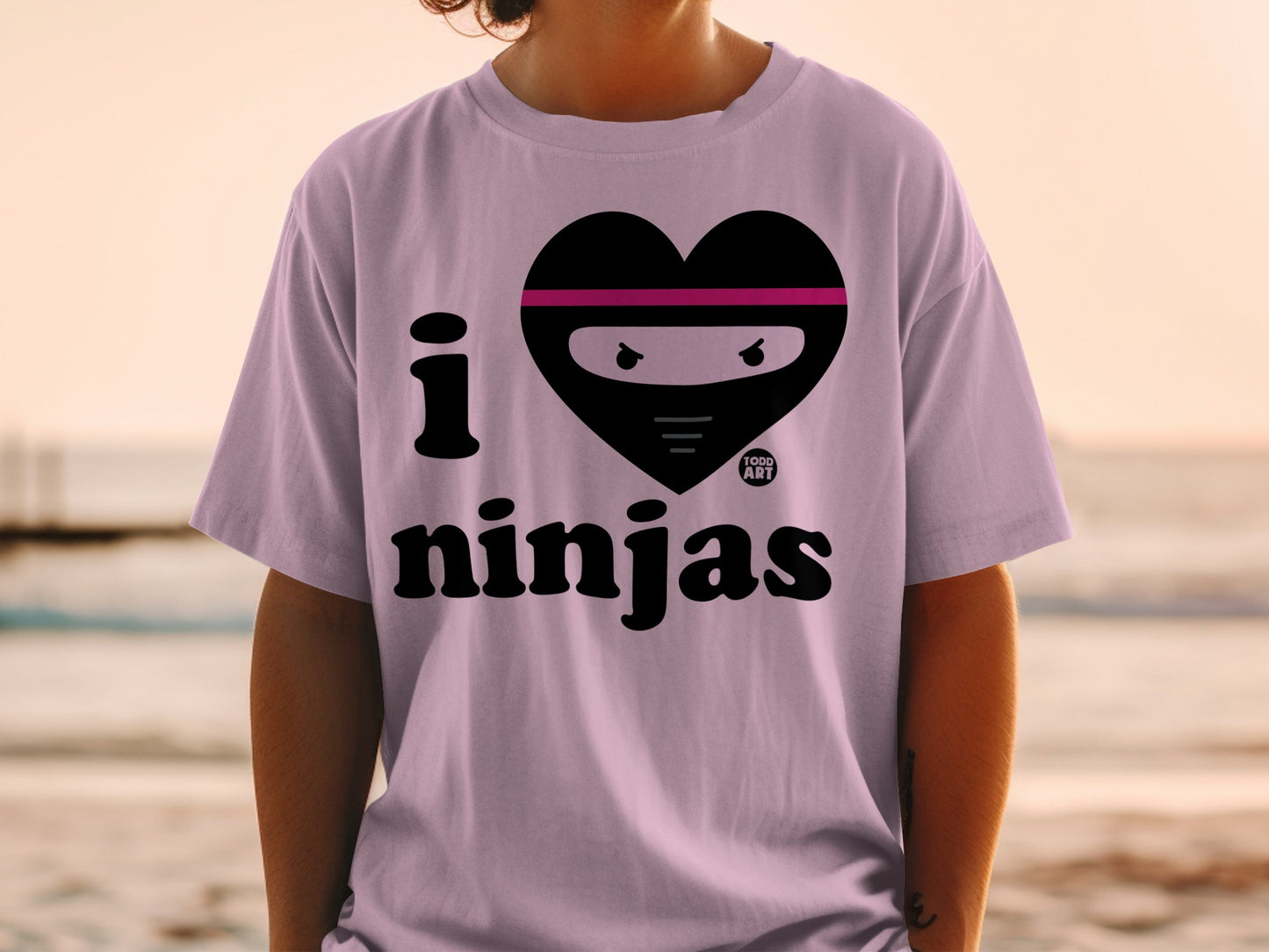 I Love Ninjas Graphic Print T-Shirt for Fans