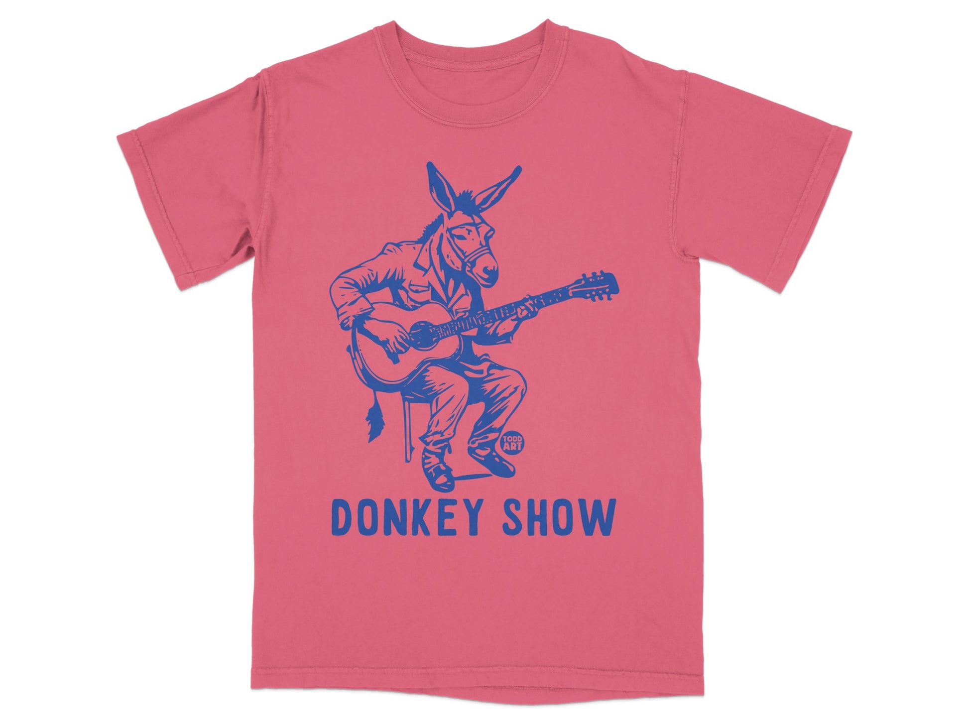 Donkey Show Guitarist Graphic Pink T-Shirt