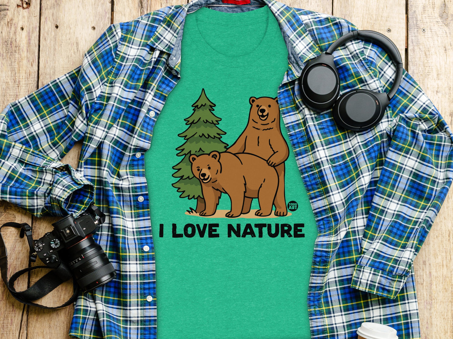 I Love Nature Graphic Design with Cute Bears Shirt