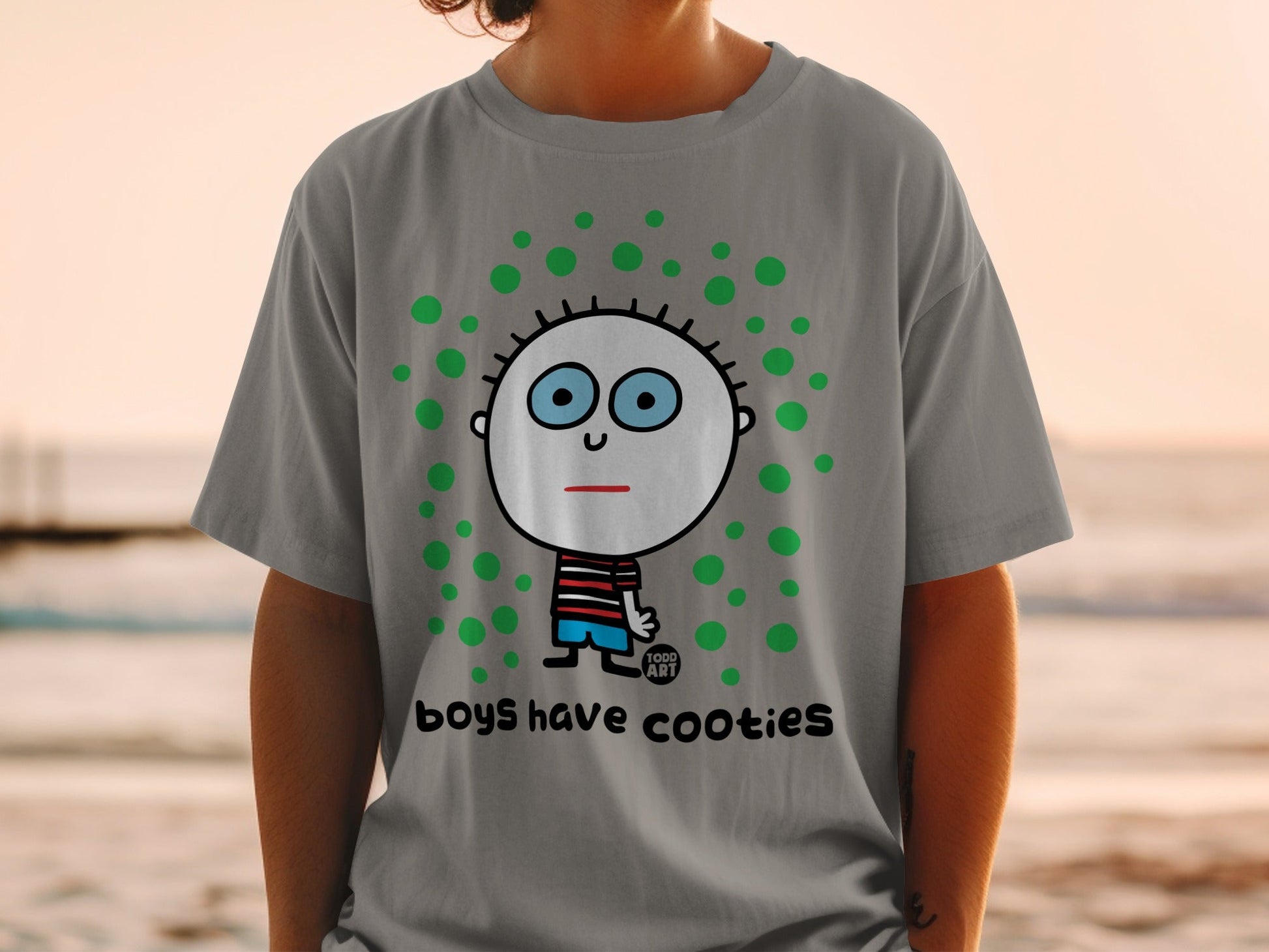 Funny Boys Have Cooties Todd Art Character T-Shirt