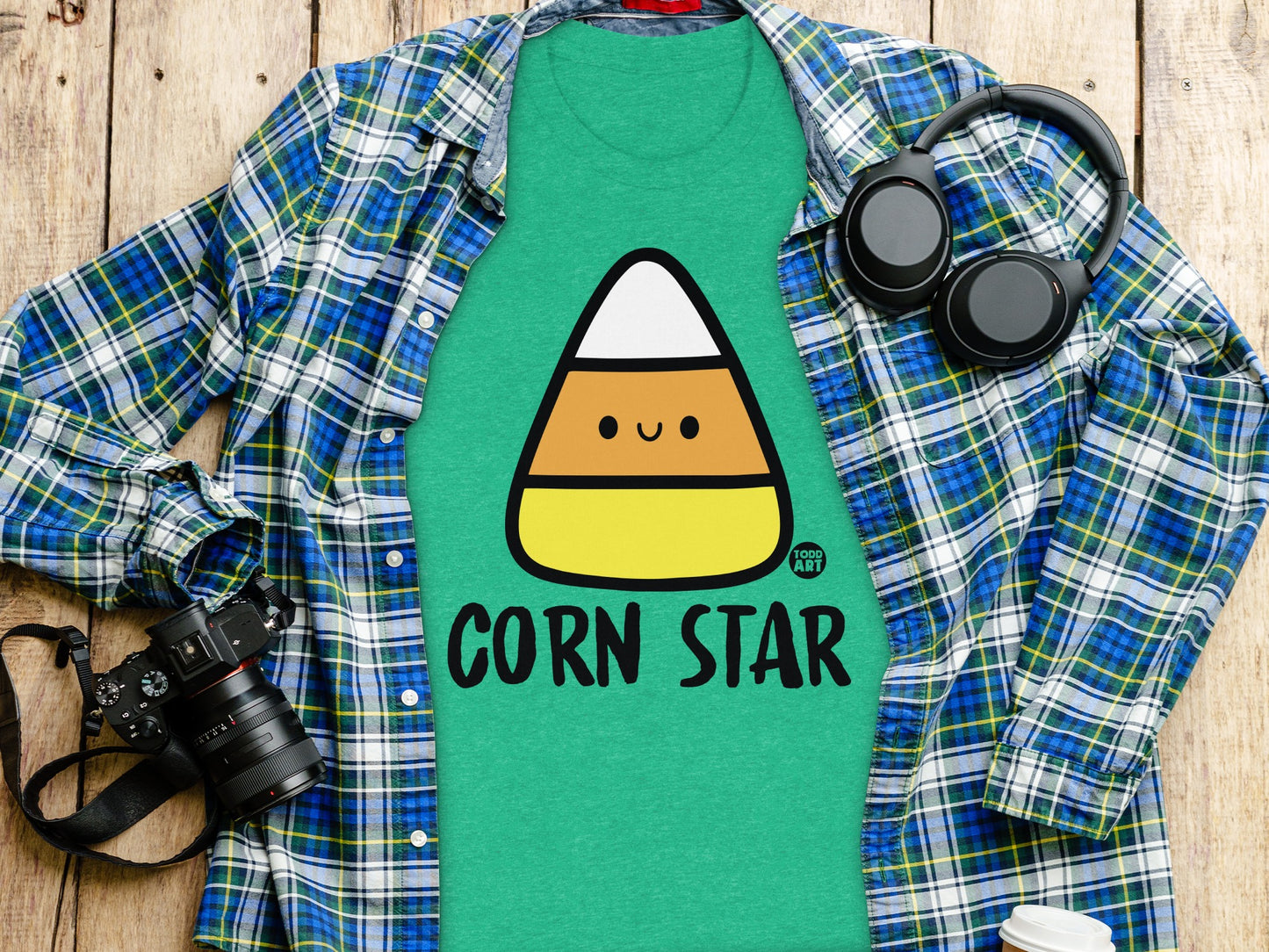 Funny Corn Star Graphic Printed Tee for Casual Wear