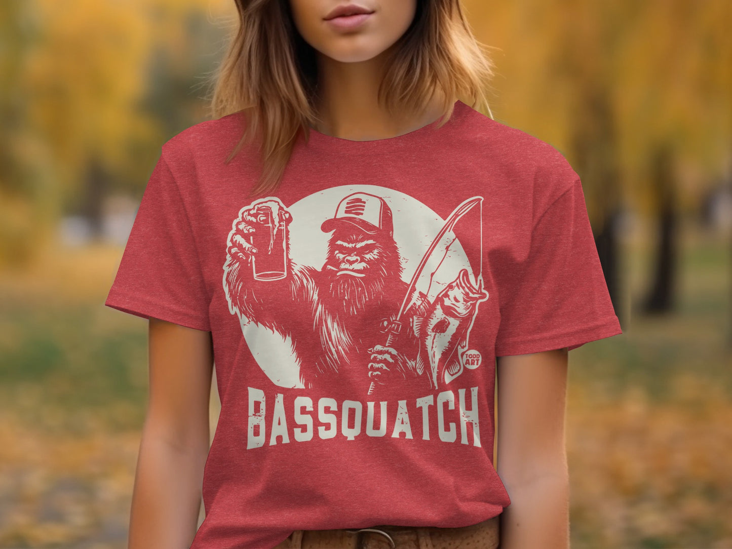 Bassquatch Graphic T-Shirt for Outdoor Enthusiasts