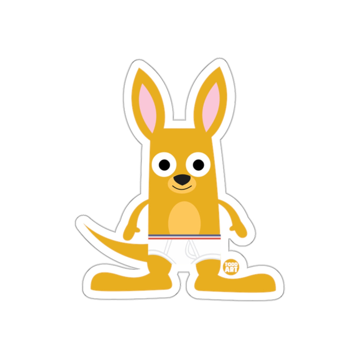 Cute Cartoon Kangaroo Character Sticker Kids Gift