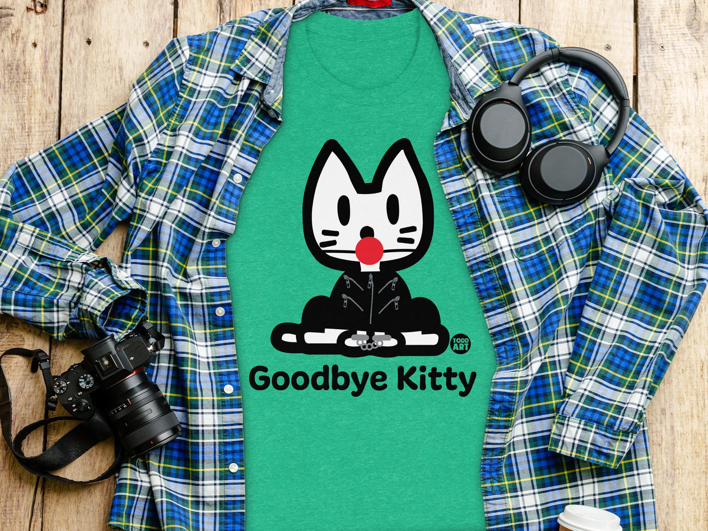 Funny Goodbye Kitty Graphic Tee Shirt