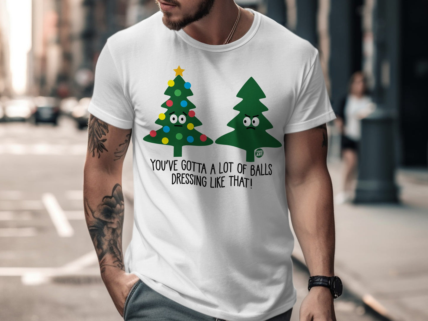 Funny Christmas T-Shirt with Holiday Tree Design