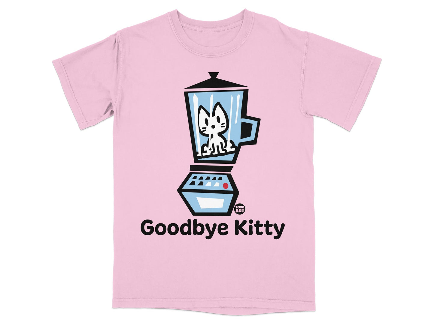 Funny Goodbye Kitty Graphic Printed Pink T-shirt